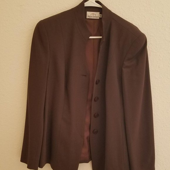 Marisa Minicucci wool brown blazer jacket women's size 12 - Picture 4 of 9